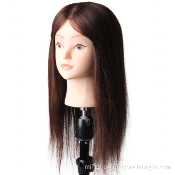 Beauty Salon Equipment Training  Female Head With 100% Human Hair For Barber Practice Training Mannequin Head